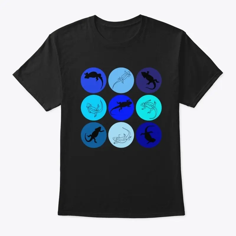 Bearded Dragon on Blue Circles